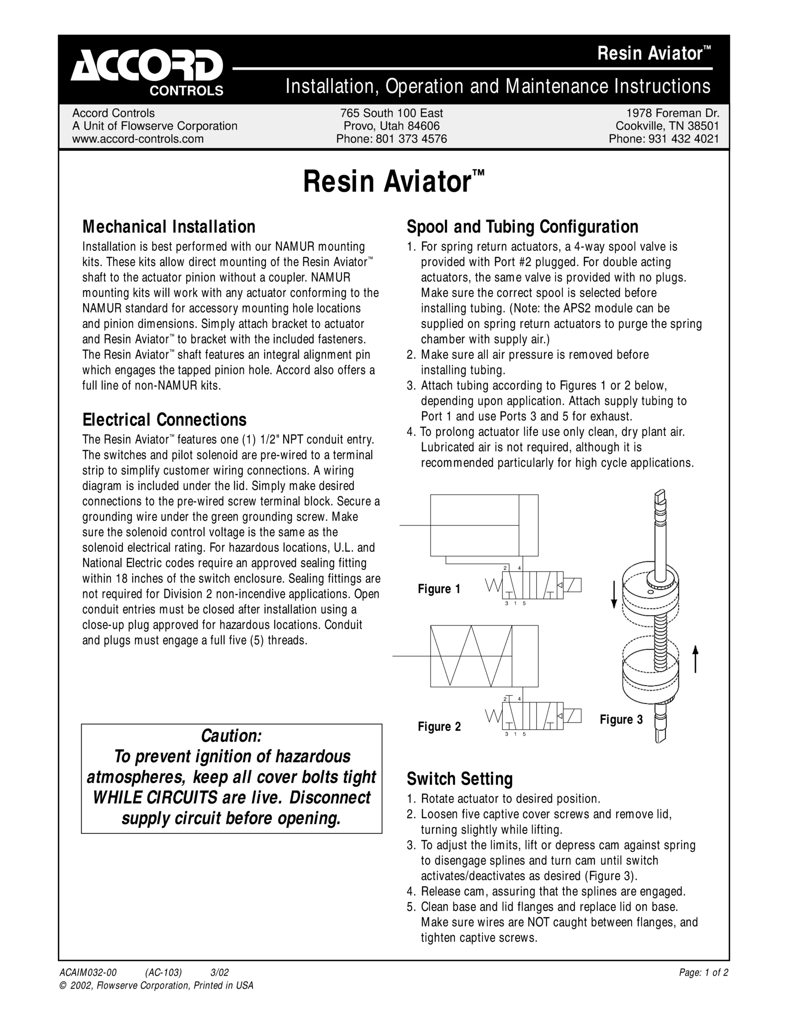 Accord Resin Aviator使用说明（IOM）