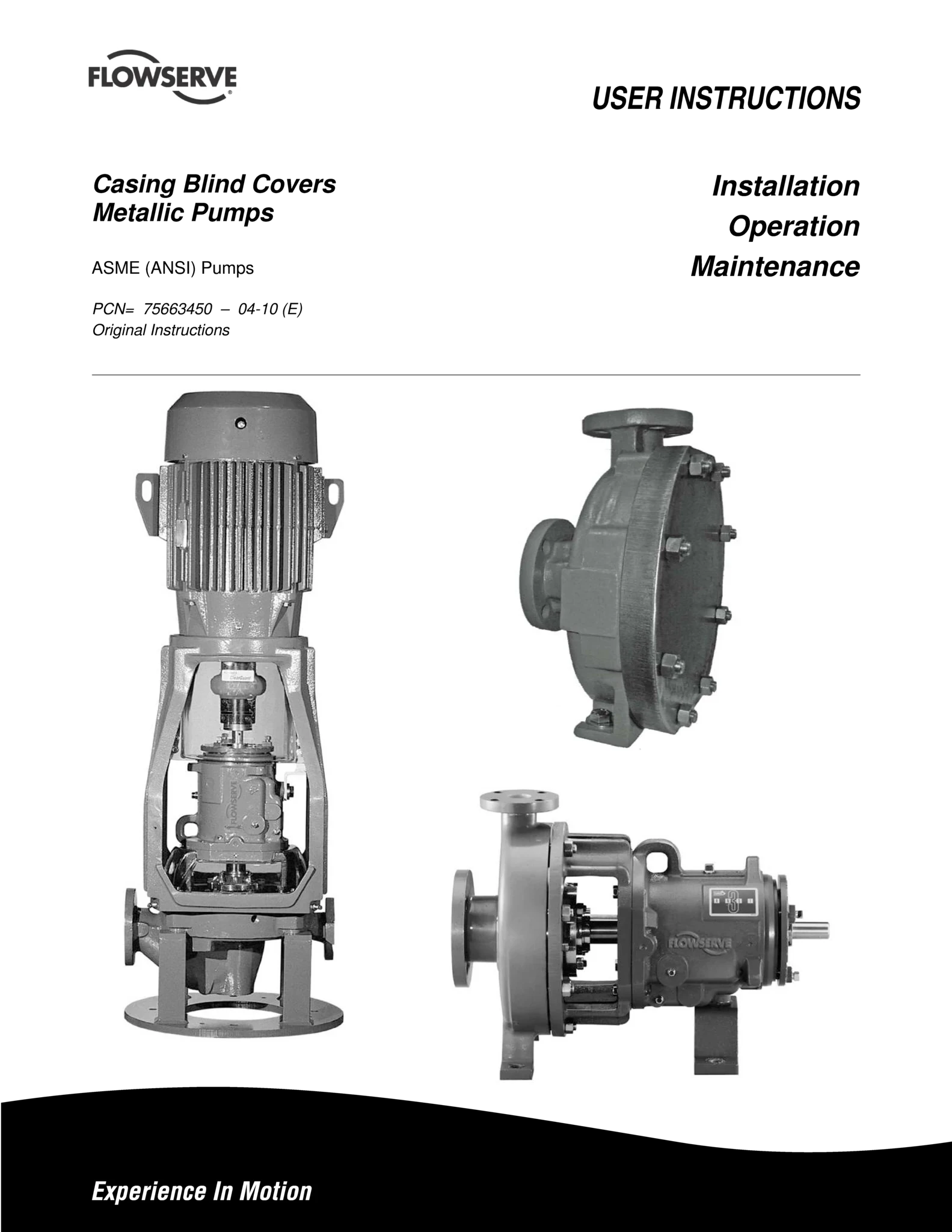 外壳盲盖金属泵使用说明