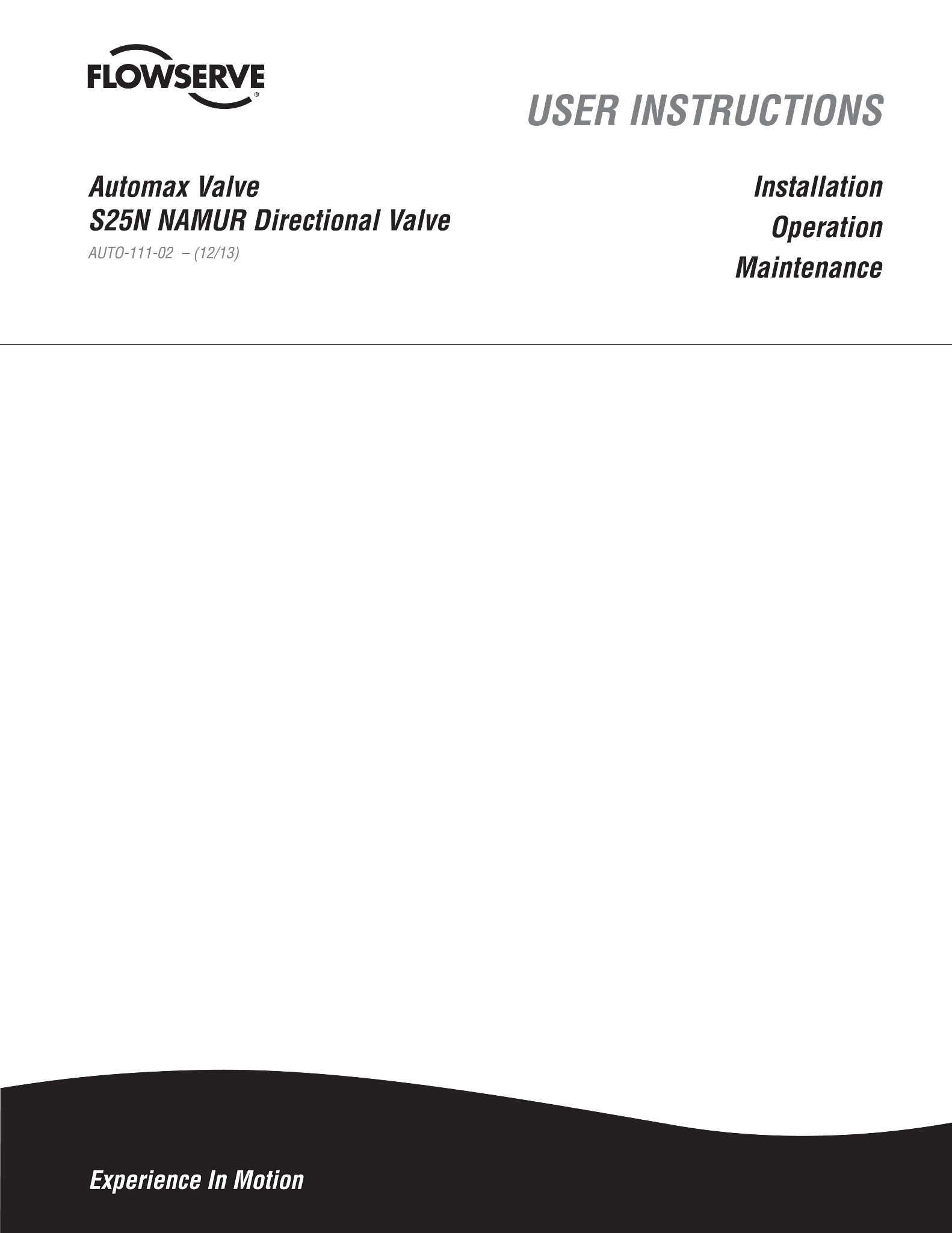 Automax S25N NAMUR定向阀使用说明(IOM)