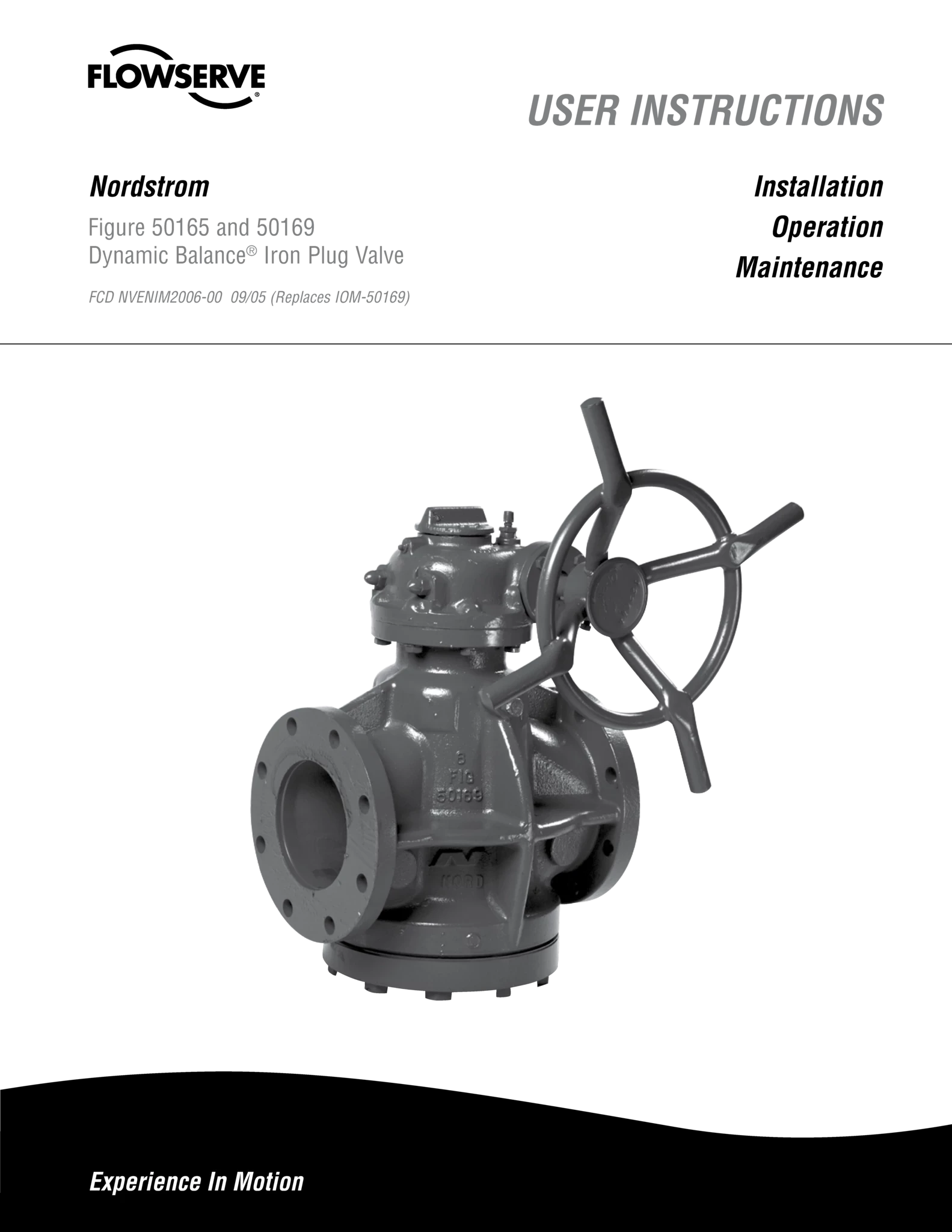 Nordstrom Figure 50165和50169动态平衡铁制旋塞阀使用说明（IOM）