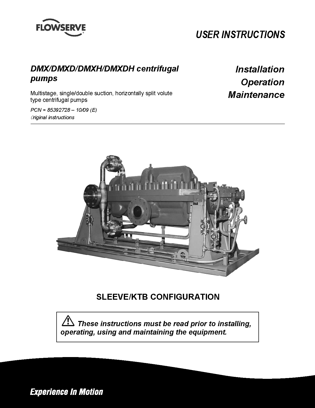 DMX，DMXD，DMXDH套筒/KTB离心泵使用说明书
