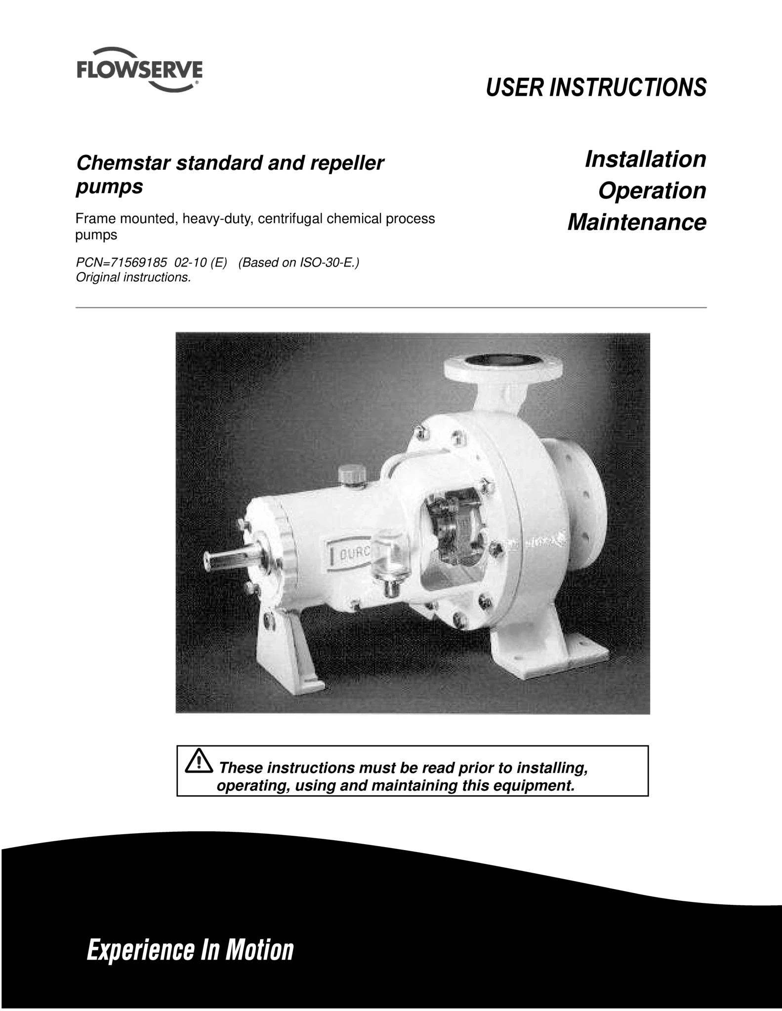 Chemstar标准和反推泵使用说明