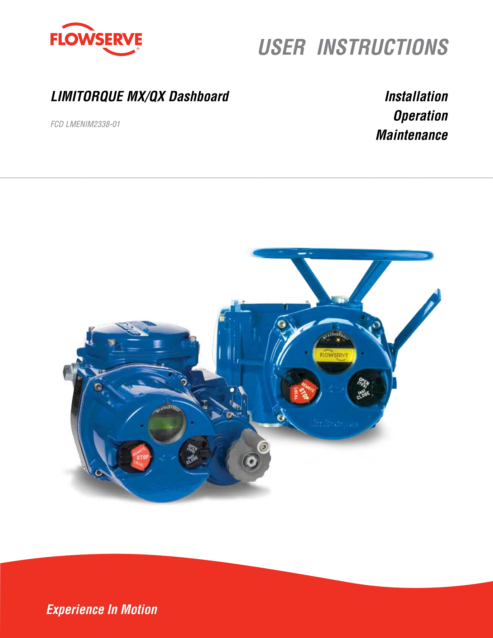 Limitorque MX/QX执行器仪表盘用户说明(IOM)