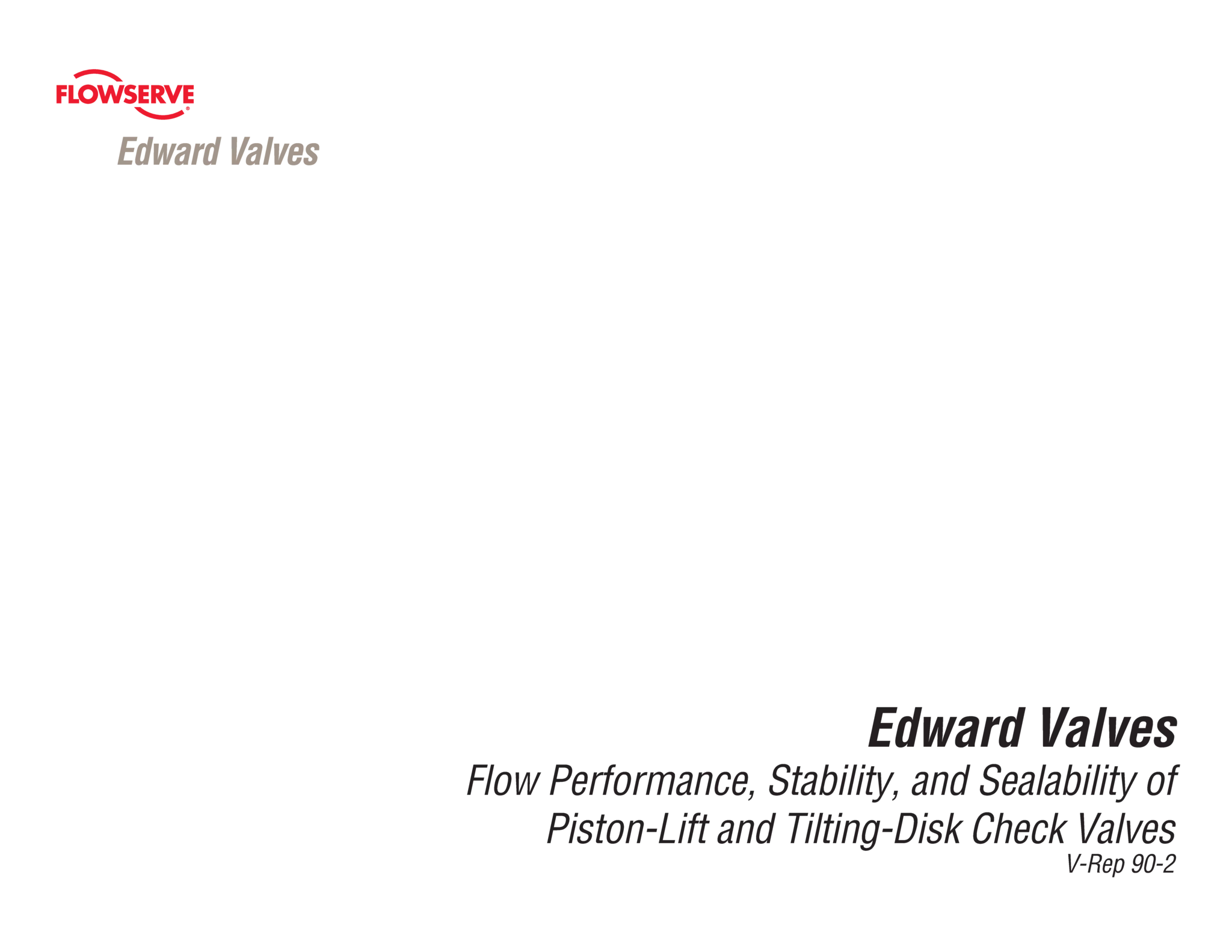 Edward阀门：活塞升降与斜瓣止回阀的流动性、稳定性与密封性 - 技术文档
