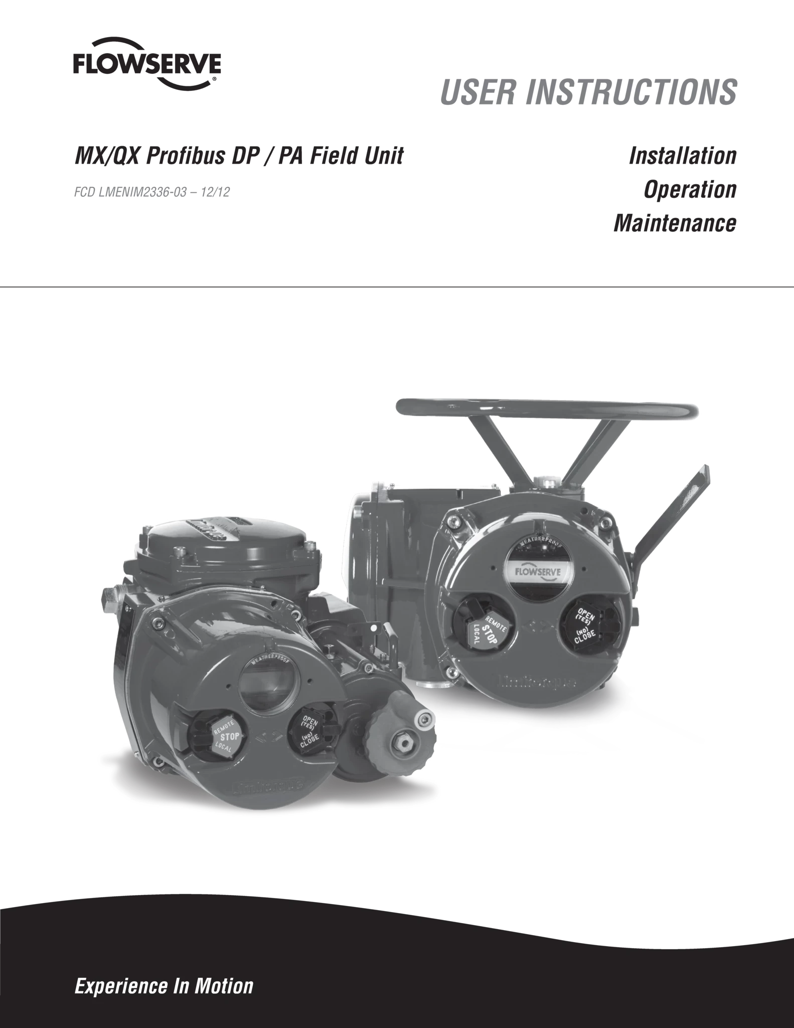 Limitorque MX/QX 执行器 Profibus DP/PA 现场单元使用说明（IOM）