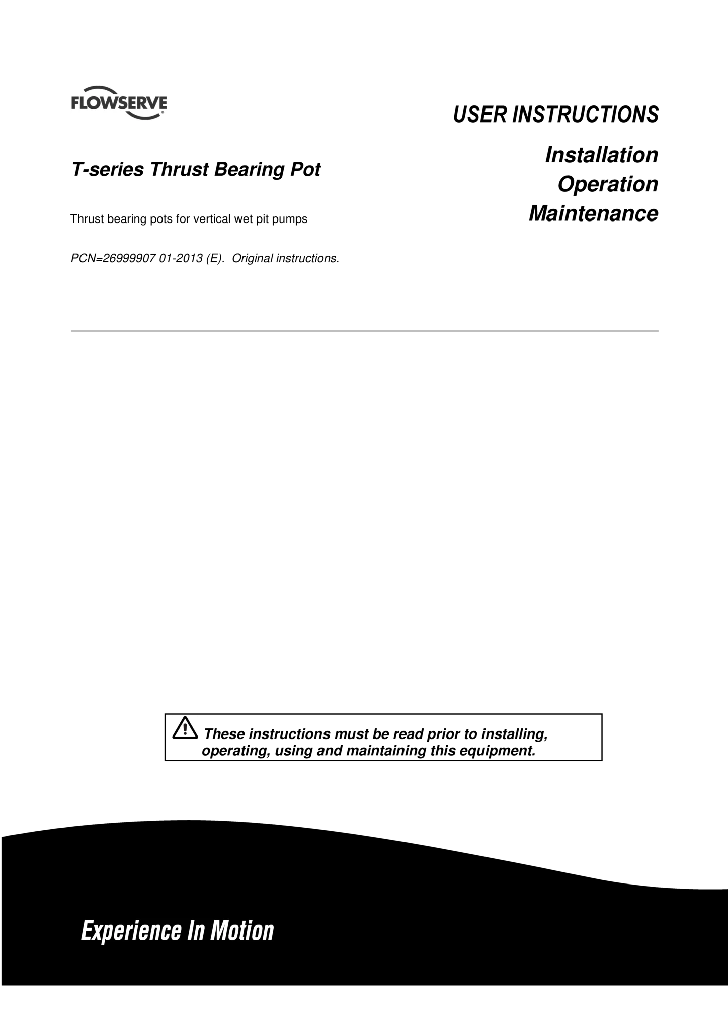 T系列推力轴承罐使用说明