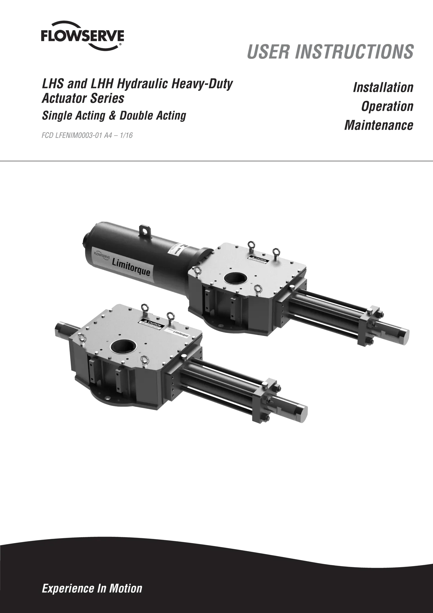 Limitorque LHS & LHH液压阀执行器 IOM