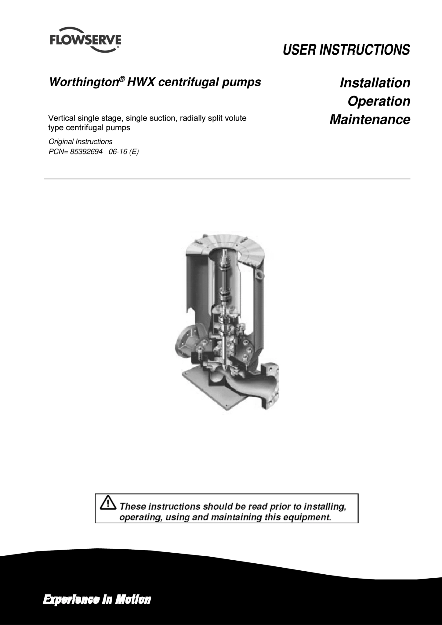 HWX离心泵使用说明