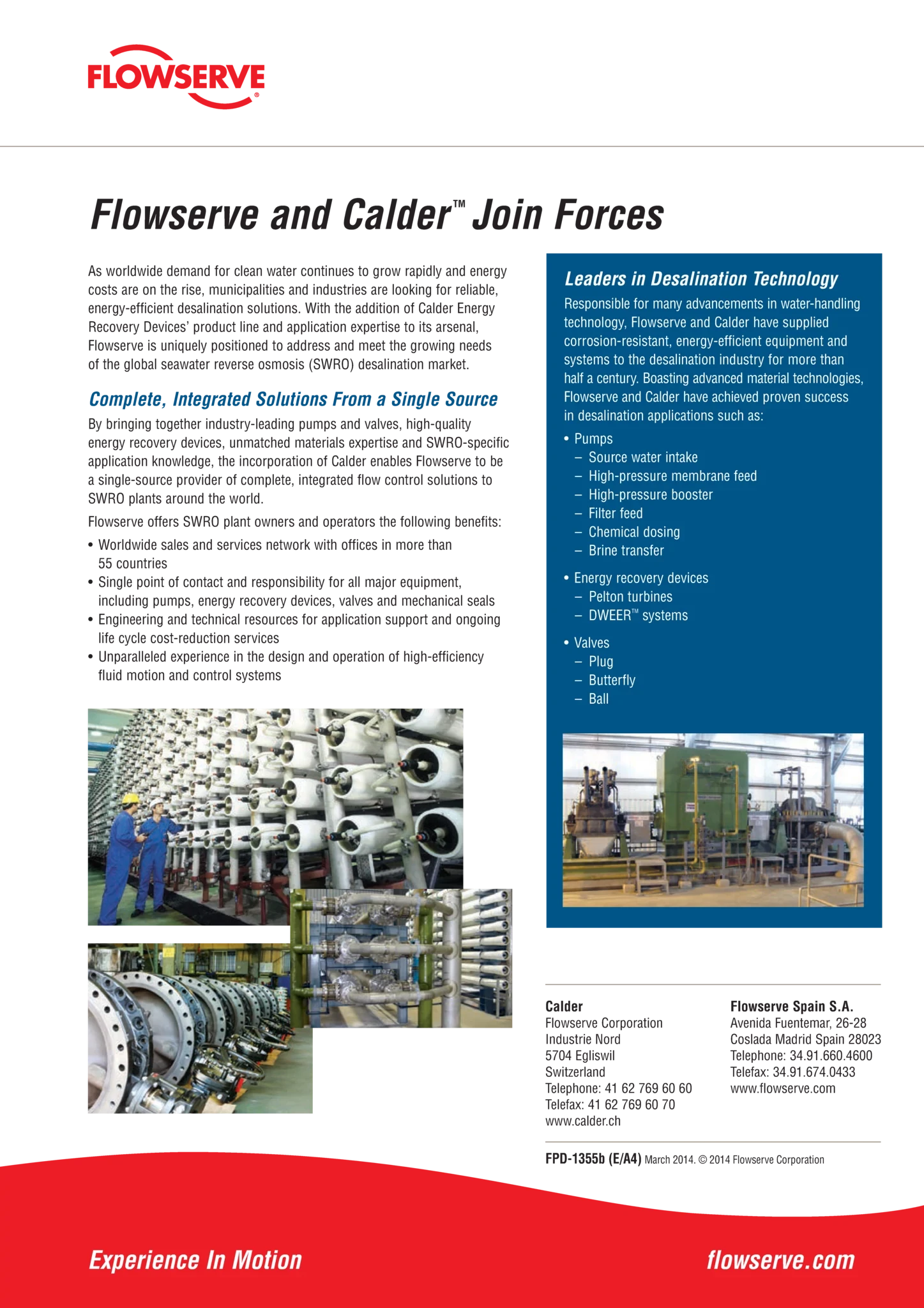 Flowserve和Calder联合宣传单页