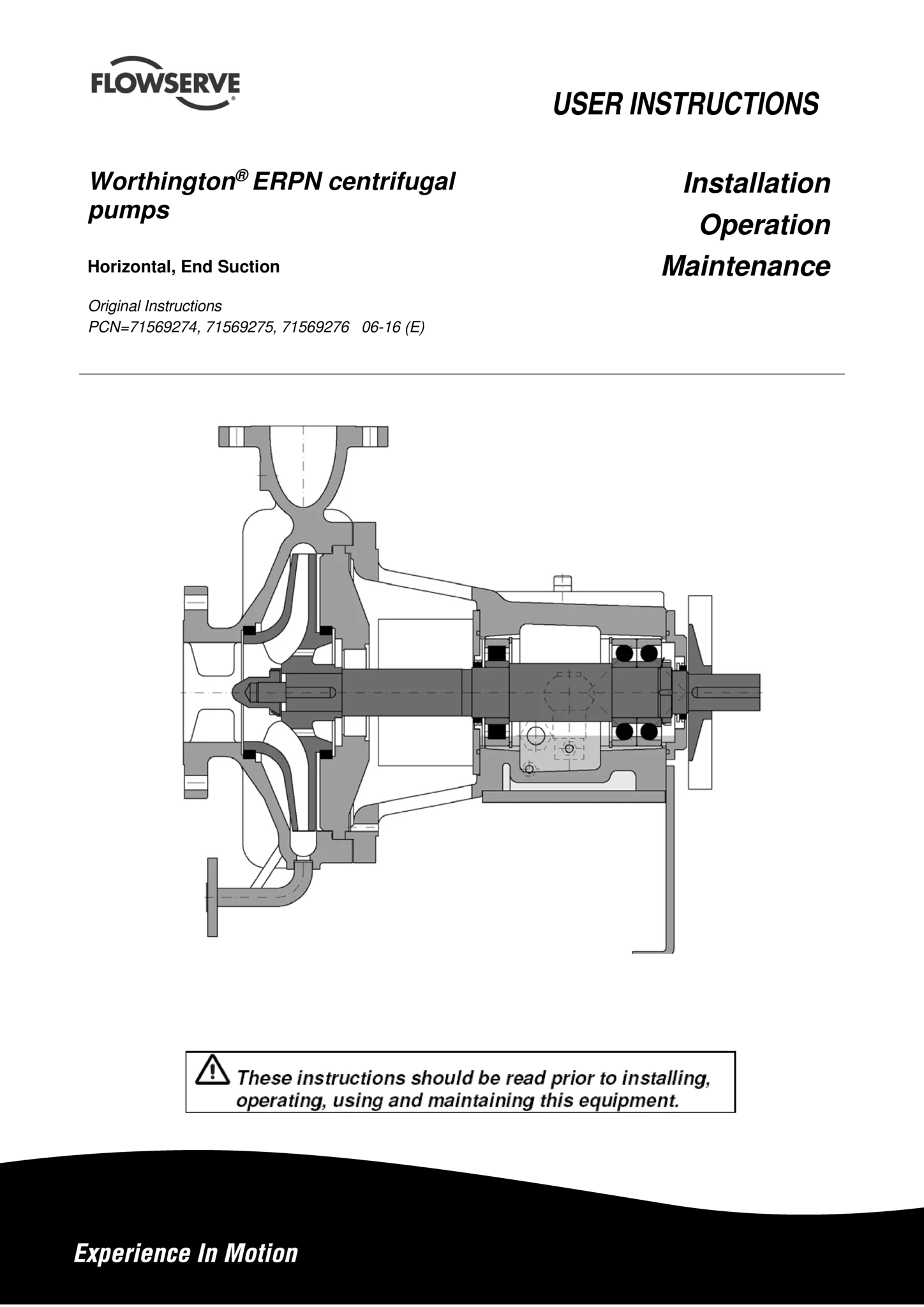 ERPN离心泵使用说明书