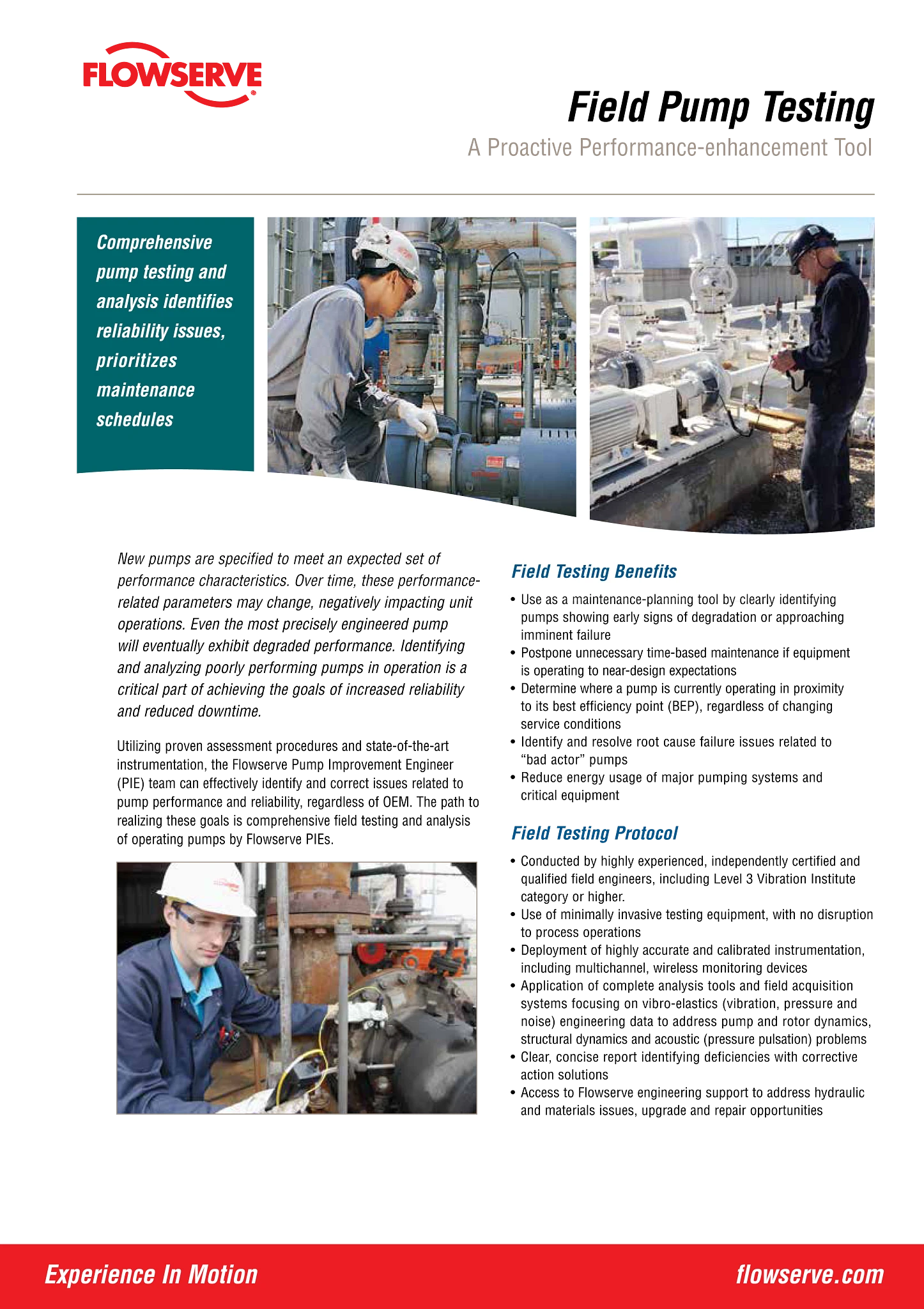 Flowserve现场泵测试