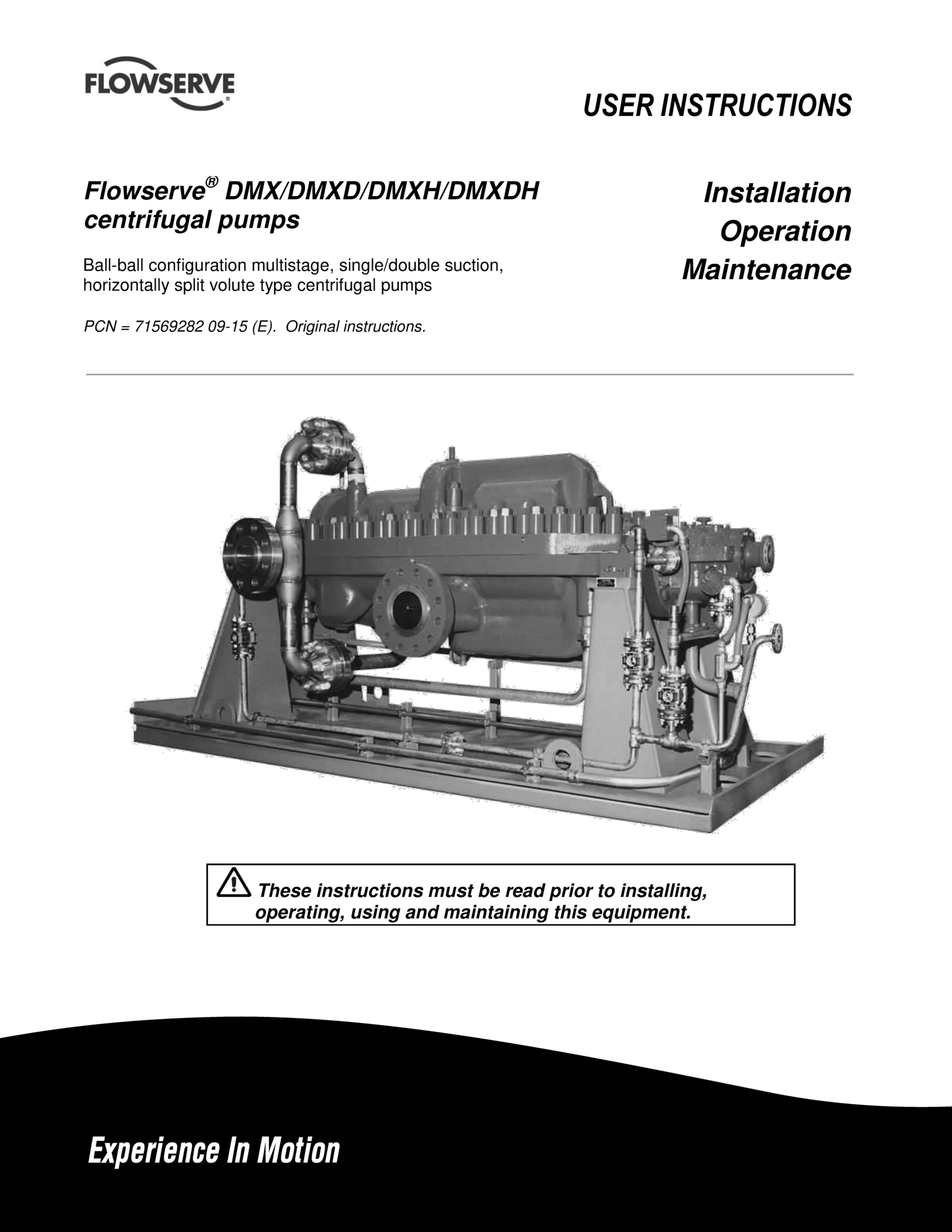 DMX，DMXD，DMXH，DMXDH滚珠/滚珠离心泵使用说明书