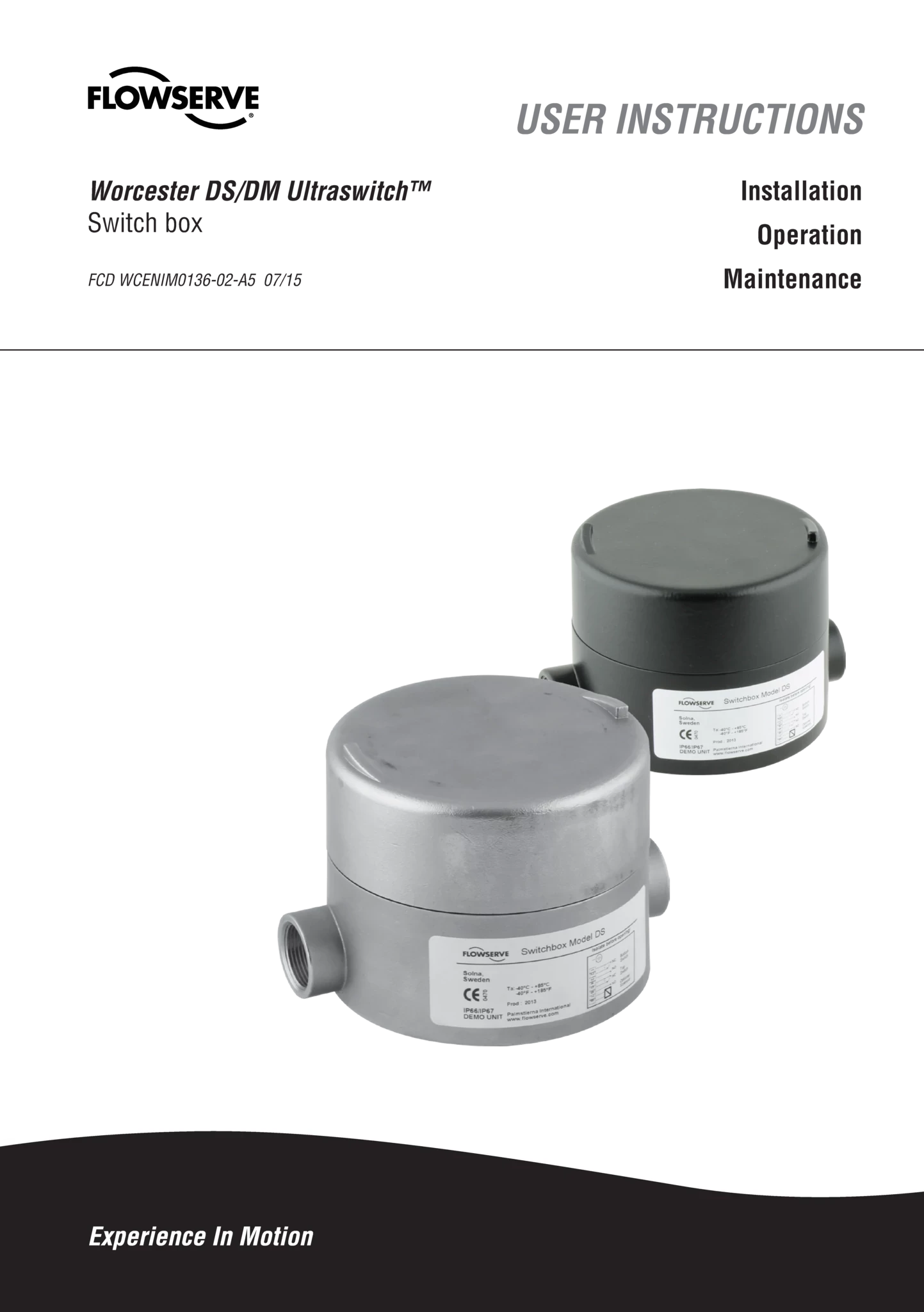 Worcester Controls DS/DM 使用说明（IOM）