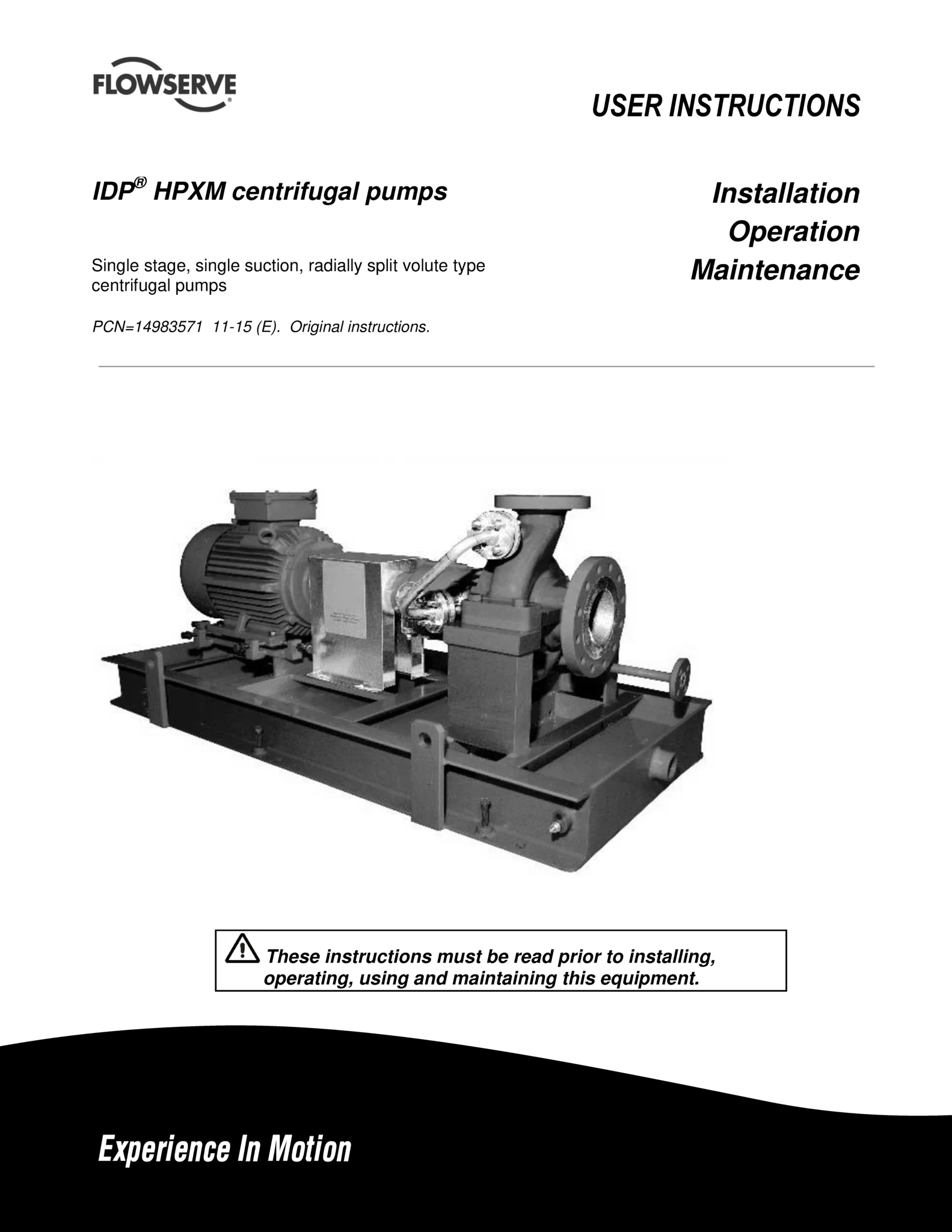 HPXM离心泵使用说明