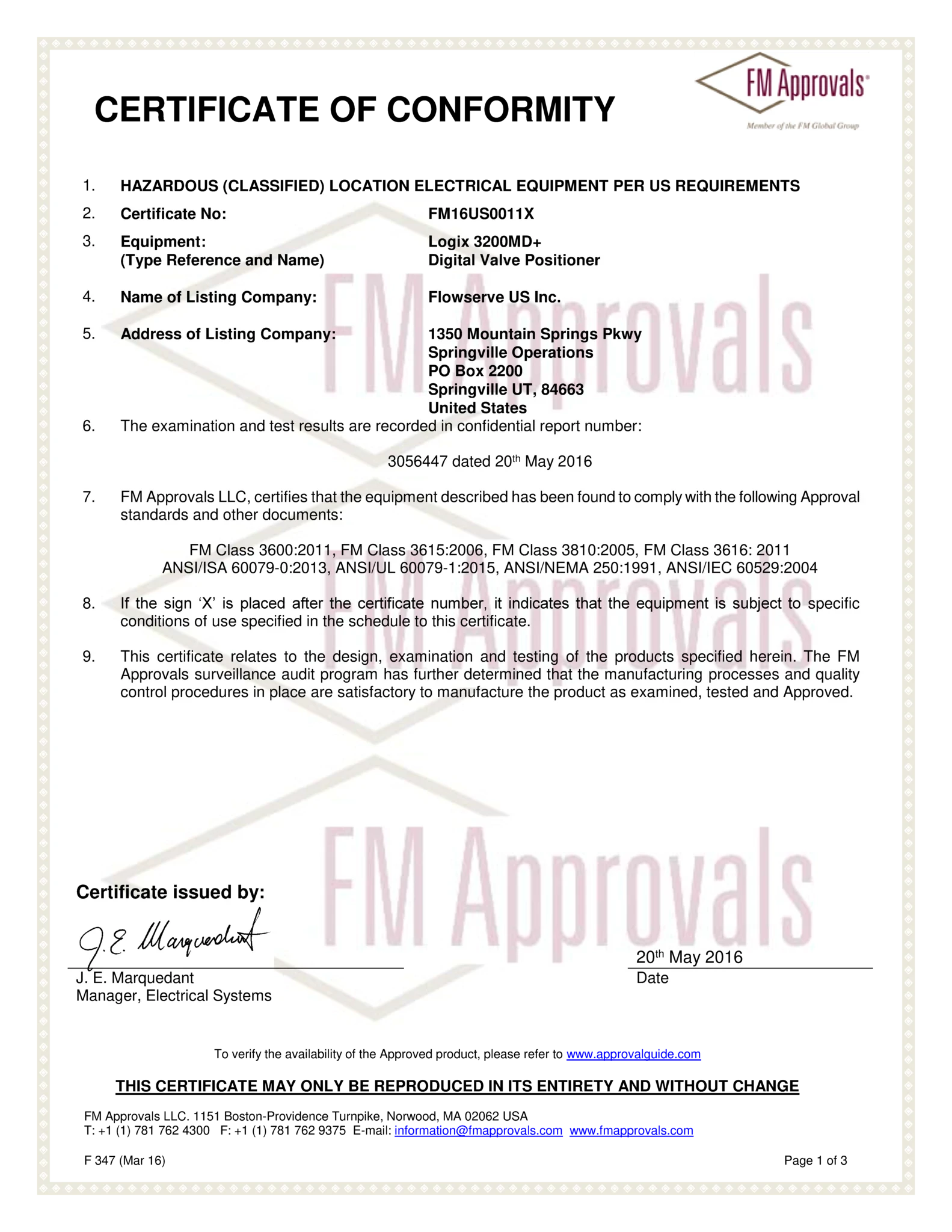 Logix 3200MD+定位器 - FM美国防爆证书