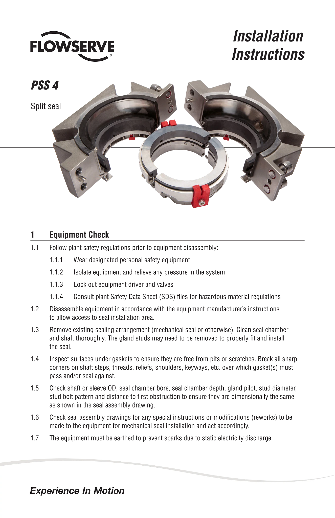 PSS 4半集装分体式密封安装说明书