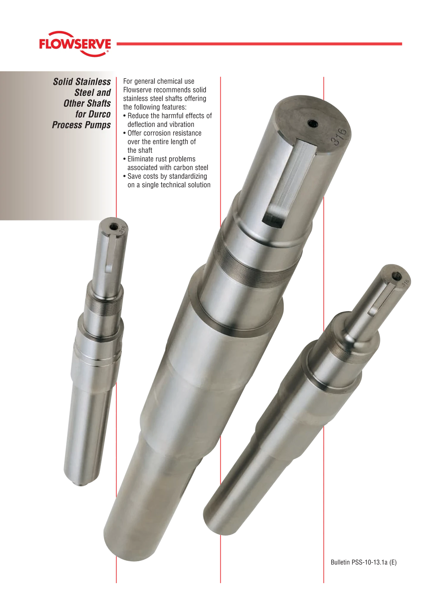 Durco流程泵实心不锈钢轴及其他轴手册