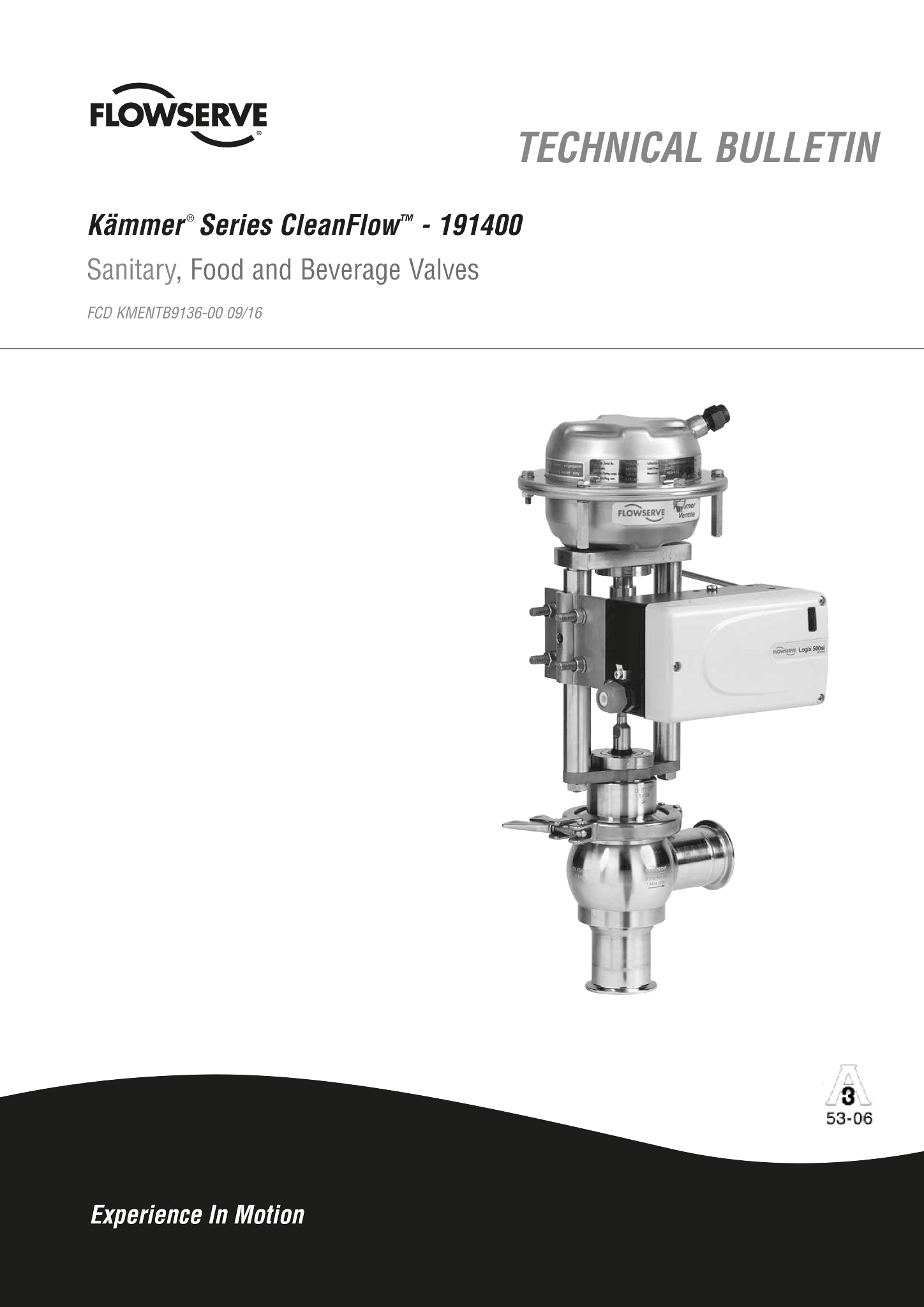 Kämmer CleanFlow 191400系列 - 无菌卫生阀技术公告