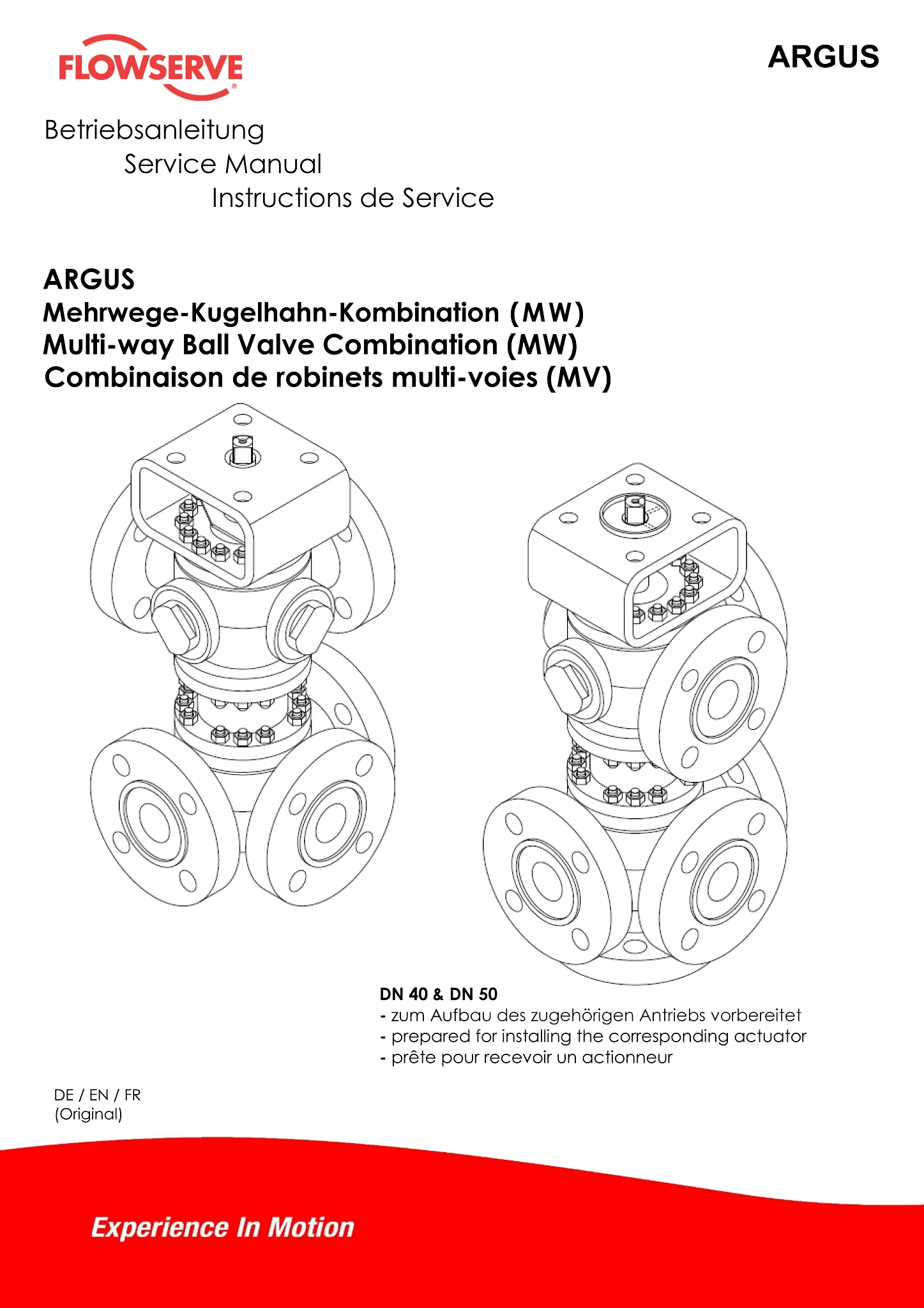 Argus® 球阀组合MW-安装操作手册（英语、德语法语）