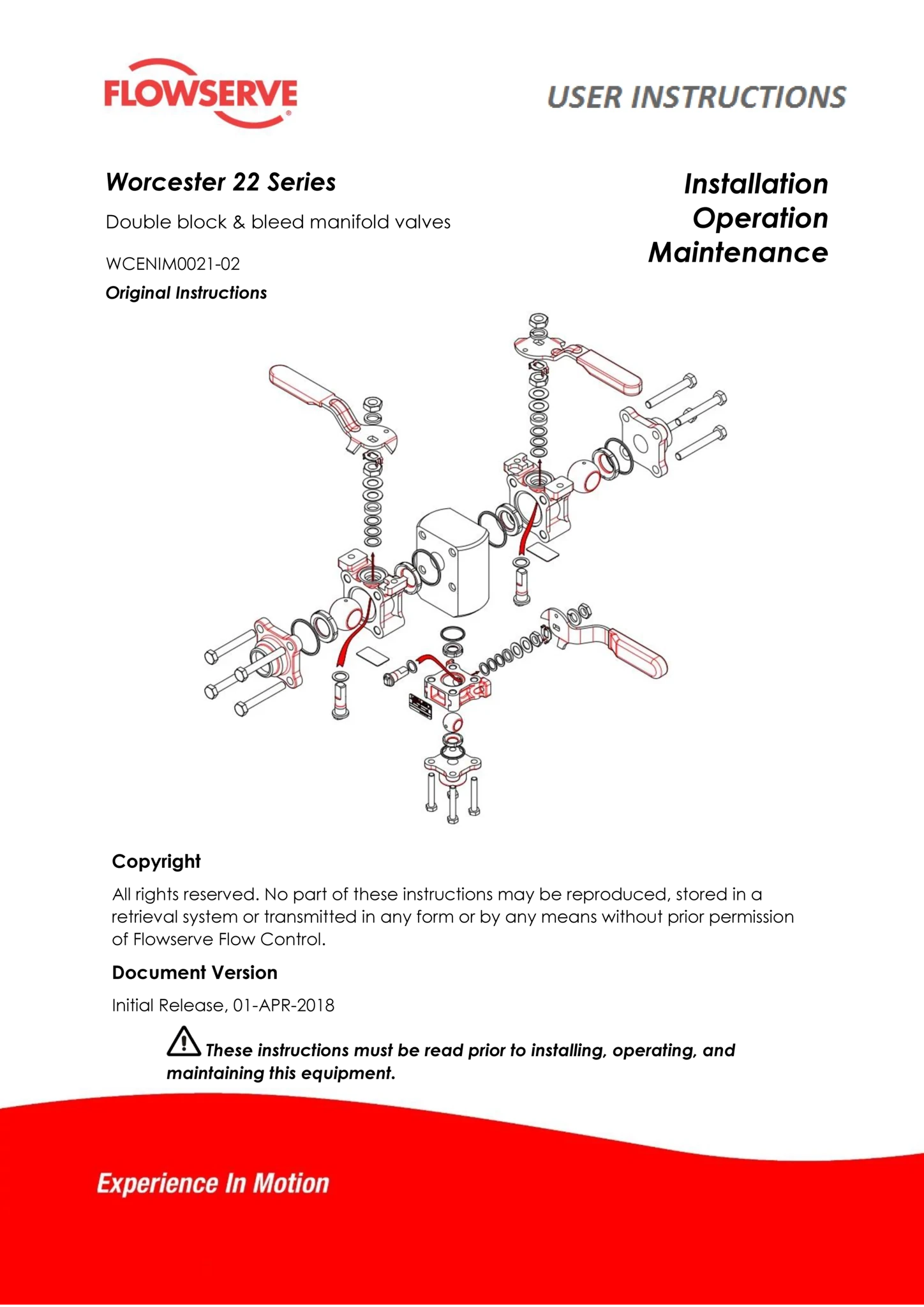 Worcester Controls 22系列双截止排放歧管阀使用说明（IOM）（欧洲/亚洲）