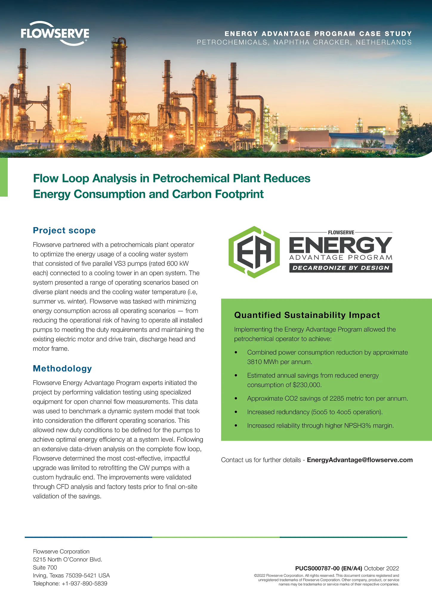 对石化厂进行流量回路分析可降低能耗，减少碳足迹